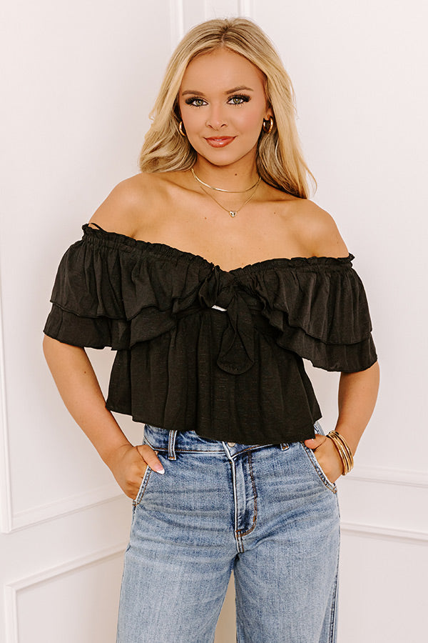 Double Date Babydoll Top In Black