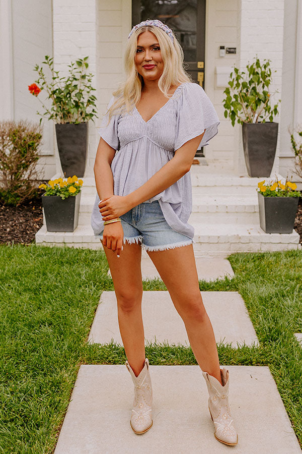 Sunrise Kisses Babydoll Top In Serenity Image - 1