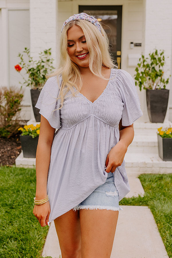 Sunrise Kisses Babydoll Top In Serenity Image - 2