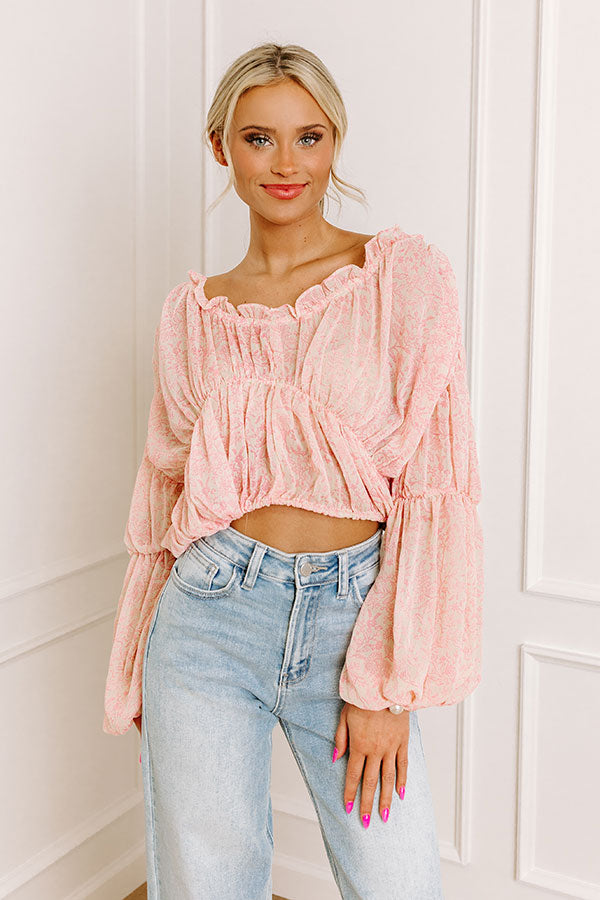 Romantically Inclined Floral Top in Pink Image - 5