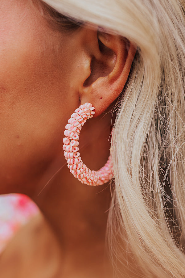 Looking Sassy Hoop Earrings In Light Pink Image - 2