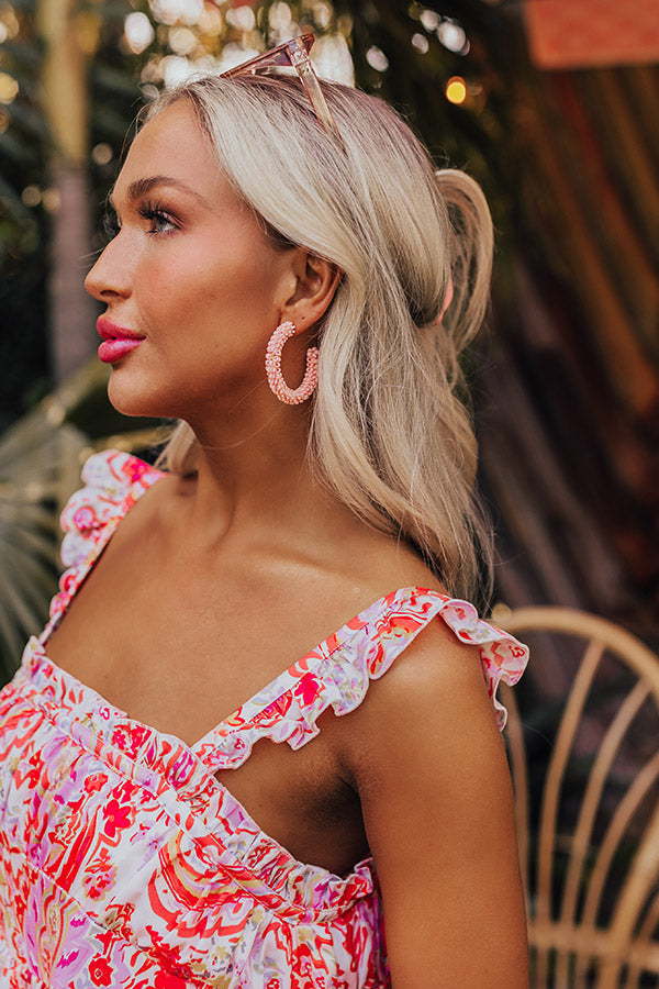 Looking Sassy Hoop Earrings In Light Pink