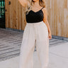 Summer In Malibu Pleated Pants In Cream Curves Image - 1