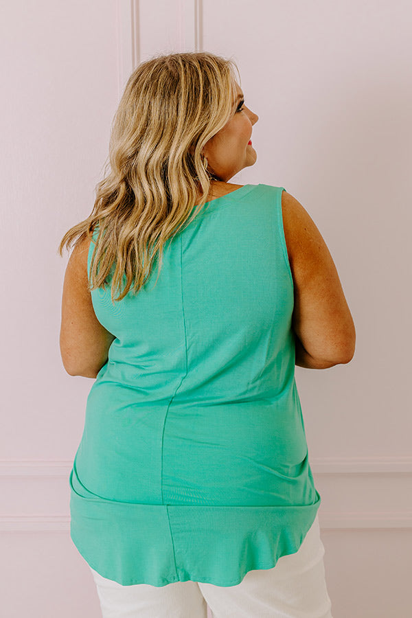 Friends For Life Shift Tank In Light Turquoise Curves Image - 4