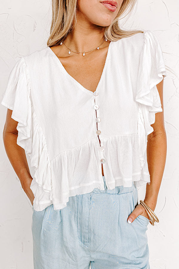 Believe The Dream Peplum Top In White Image - 2