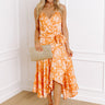 Dance And Sway Satin Wrap Dress in Orange Image - 1