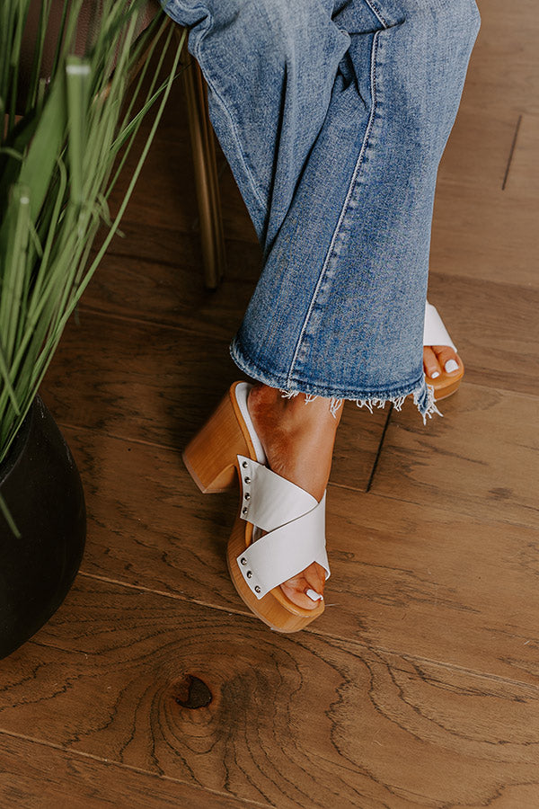 The Mellow Faux Leather Heel in White Image - 3