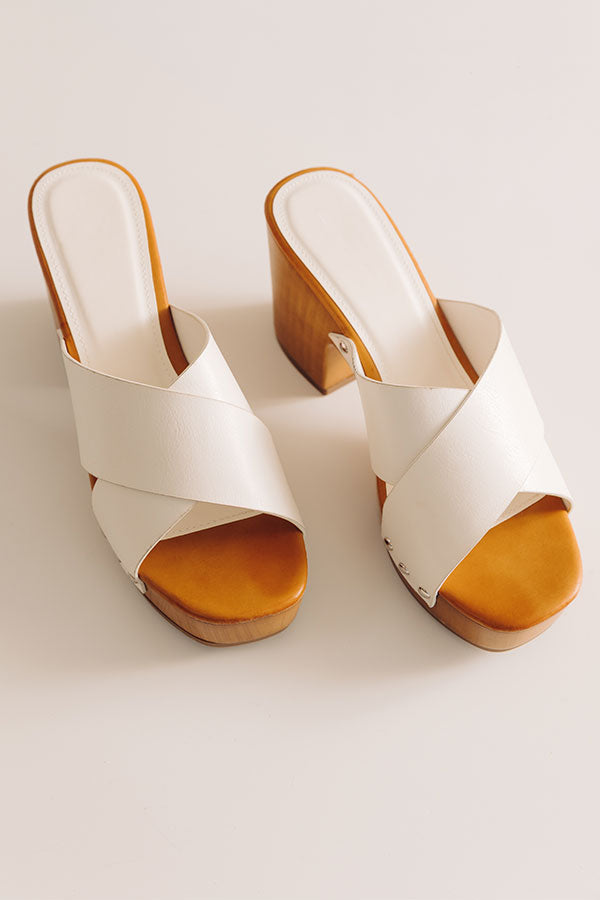 The Mellow Faux Leather Heel in White Image - 3