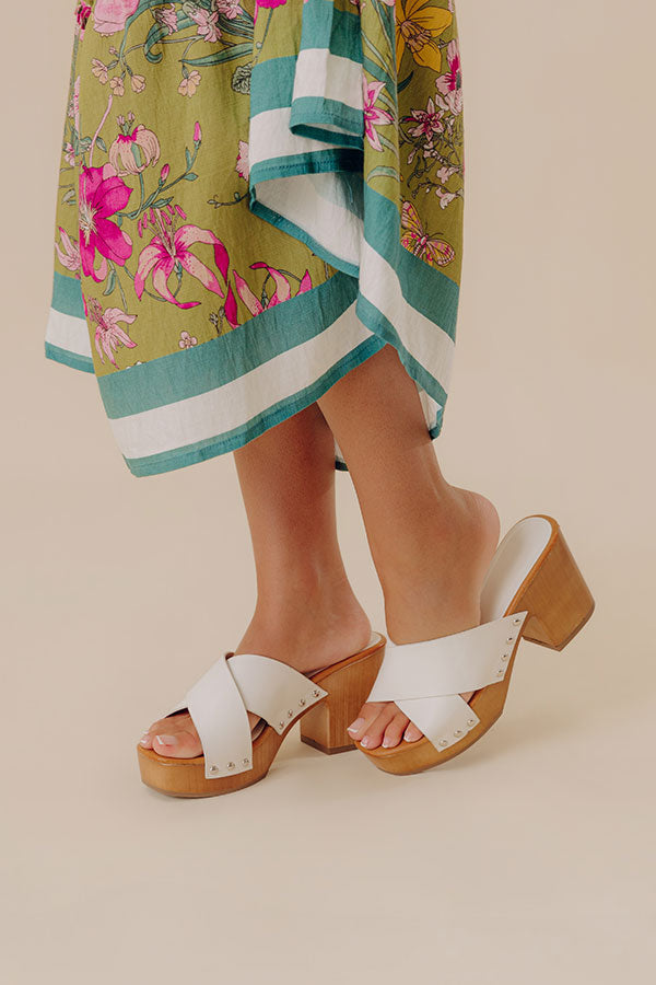 The Mellow Faux Leather Heel in White Image - 1