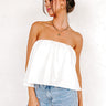 The Party Goes On Tube Top In White Image - 1