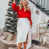 The Roxleigh Satin Midi Skirt In Champagne Curves Image - 1
