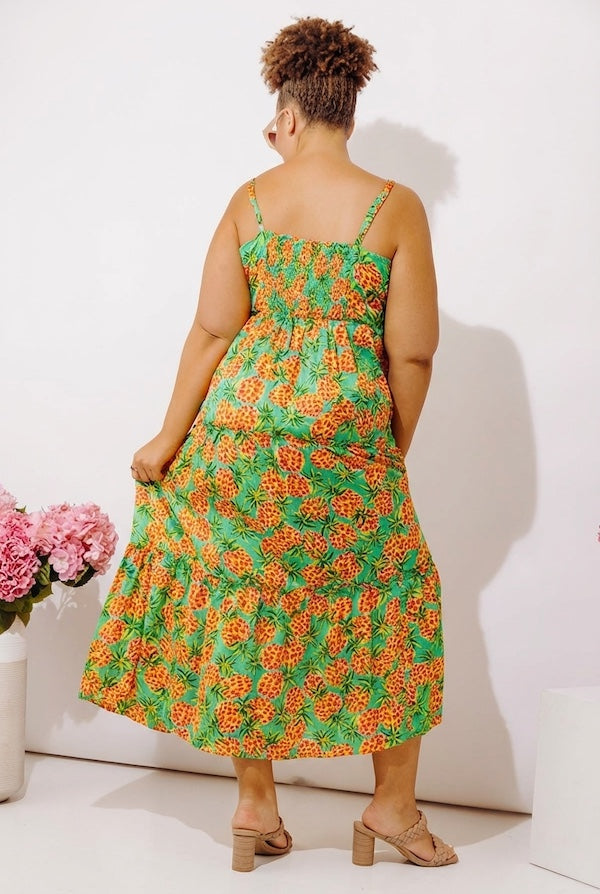 Pineapple Grove Tiered Maxi Dress Curves Image - 4
