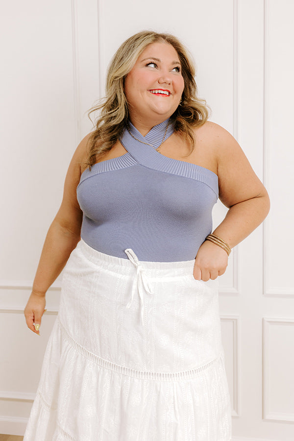 Sweet And Casual Bodysuit In Dark Airy Blue Curves Image - 1