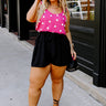 San Fran Frills Polka Dot Top In Pink Curves Image - 1