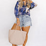 Valencia Vibes Satin Top In Navy Curves Image - 1