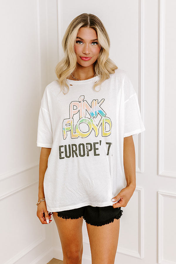 Pink Floyd Europe 77 Distressed Graphic Tee Image - 1