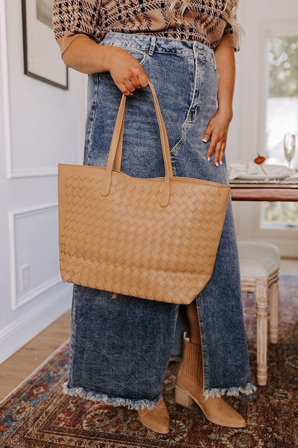 Boston Market Faux Leather Tote In Iced Mocha Image - 1