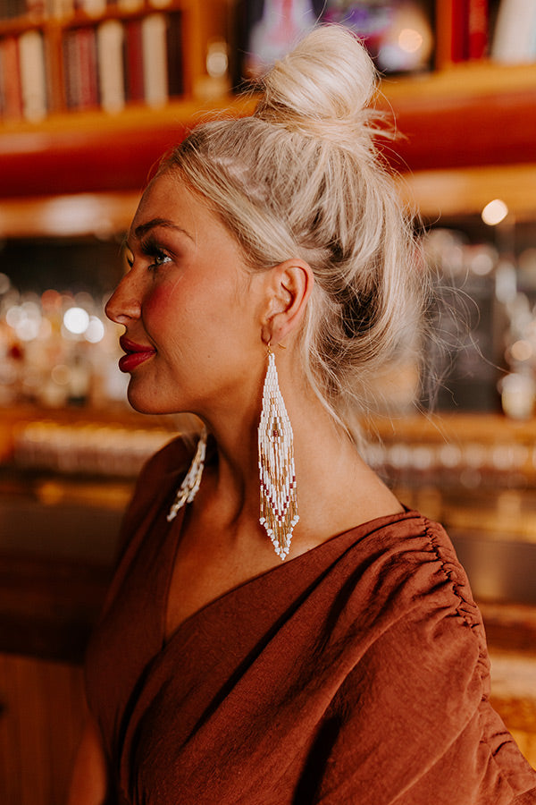 Hearing Music Beaded Earrings In Cream