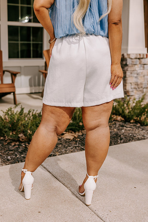 Ready To Remix High Waist Shorts In White Curves Image - 5