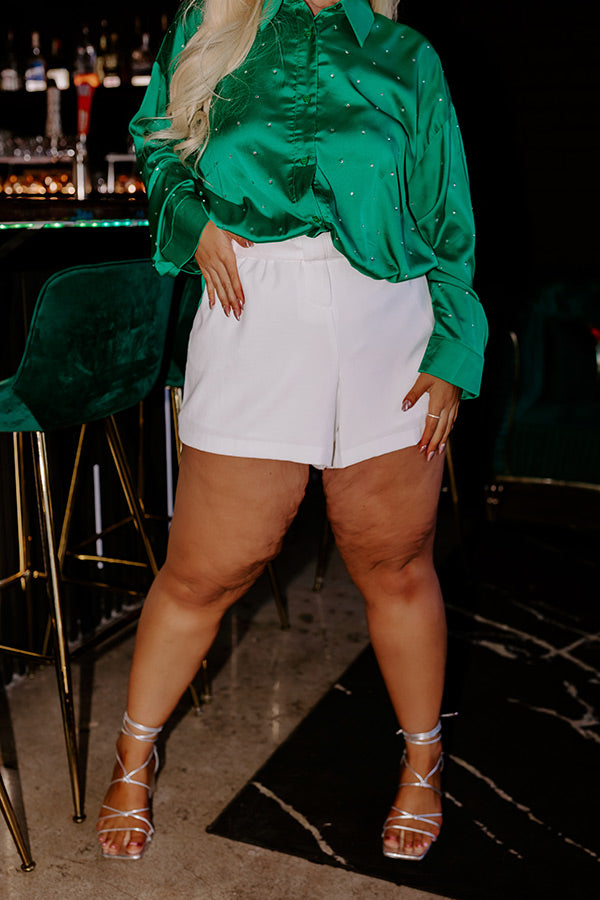 Ready To Remix High Waist Shorts In White Curves Image - 1