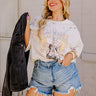 Rock N Roll World Tour Distressed Boyfriend Tee In Stone Curves Image - 1