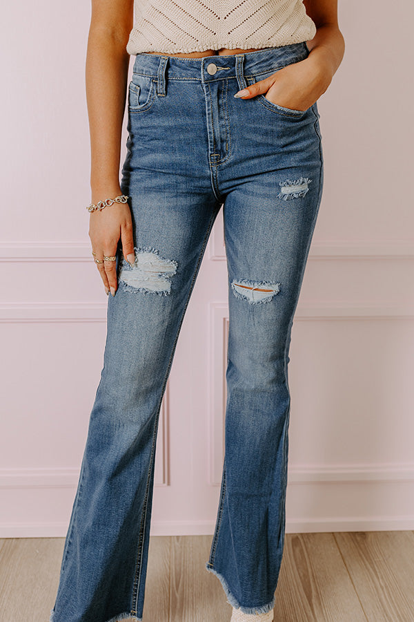 The Patisserie High Waist Distressed Flare Image - 3