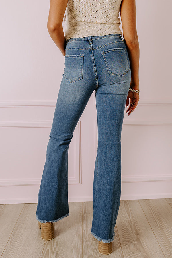 The Patisserie High Waist Distressed Flare Image - 4