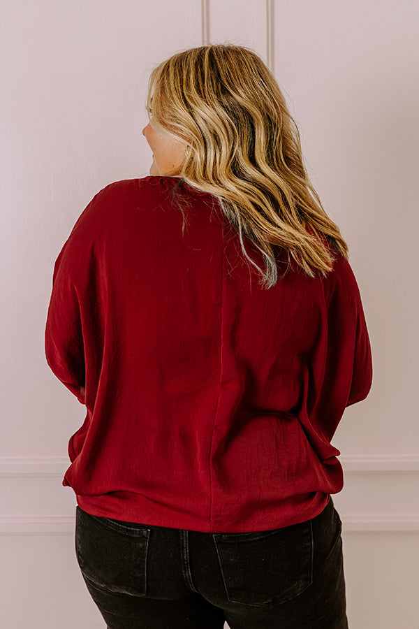 Out For A Drive Shift Top In Wine Curves Image - 4
