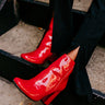 The Yasmine Patent Bootie In Red Image - 1