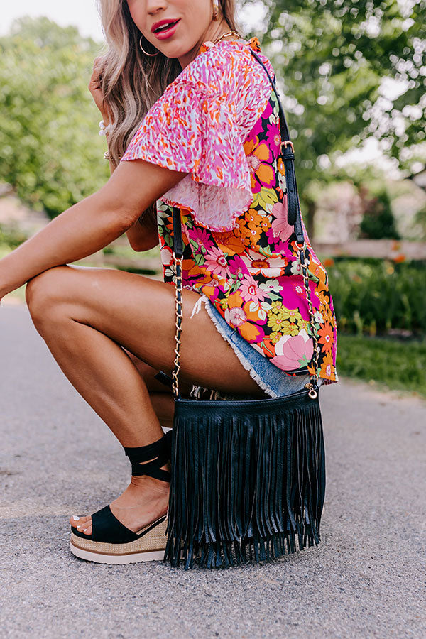 Right On Cue Fringe Crossbody In Black Image - 1