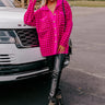 Fall In The City Houndstooth Jacket In Hot Pink Image - 1