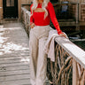 Rock Show Cut Out Top In Scarlet Image - 1