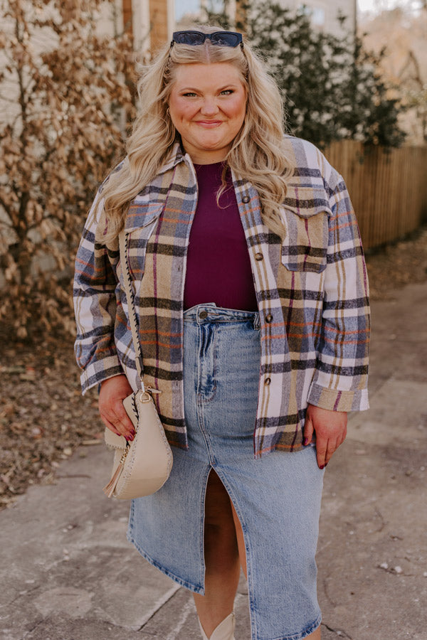Ski Village Plaid Jacket Curves