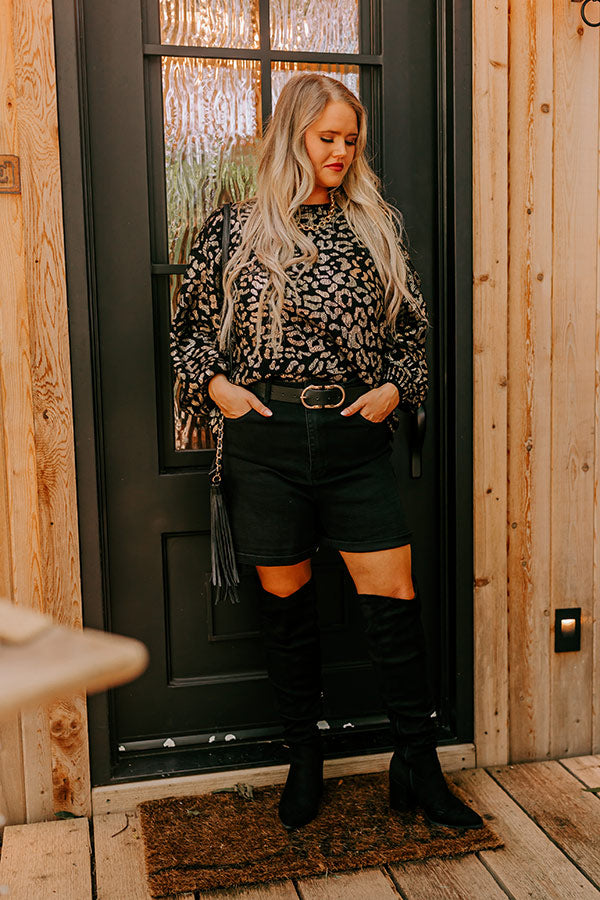 Cozy Conditions Leopard Sweater In Black Curves Image - 3
