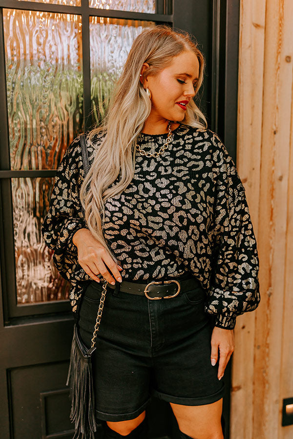 Cozy Conditions Leopard Sweater In Black Curves Image - 1