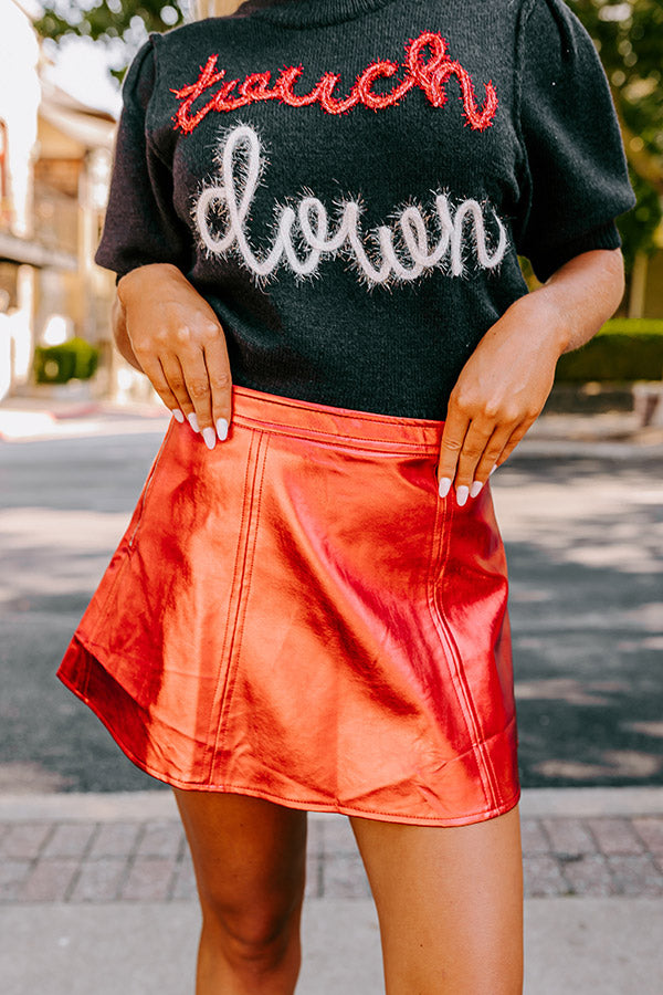 The Reef Metallic Skort in Red Image - 2