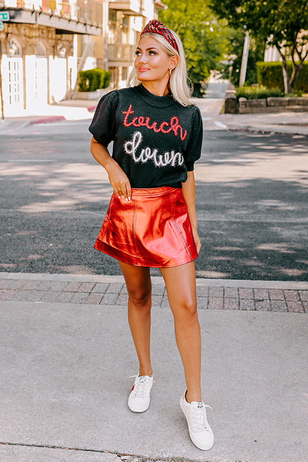 The Reef Metallic Skort in Red Image - 1