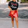 The Reef Metallic Skort in Red Image - 1