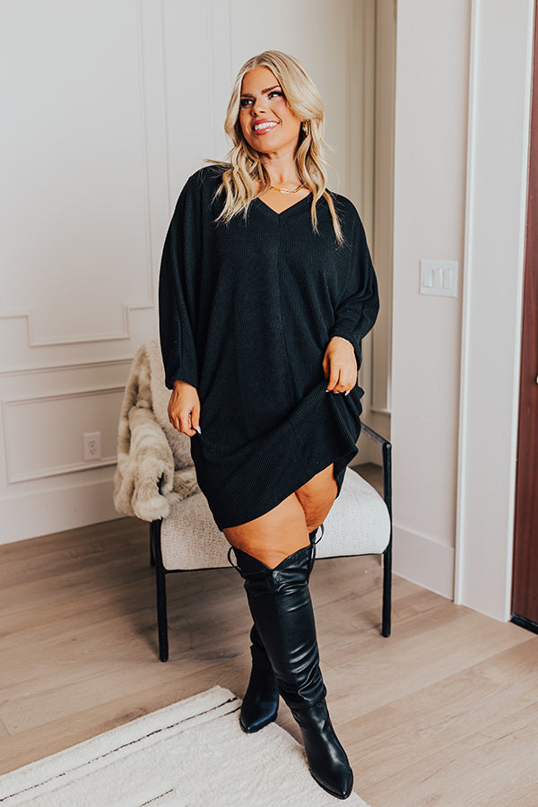 Casual Chats Shift Dress In Black Curves Image - 1