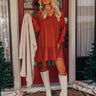 Autumn Brunch Babydoll Dress in Rust Image - 1
