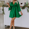 Sweetest Secret Front Tie Dress In Hunter Green Image - 1