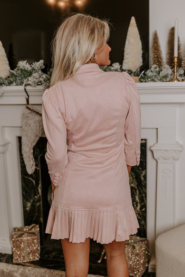 Girl's Night Out Faux Suede Blazer Dress Image - 5
