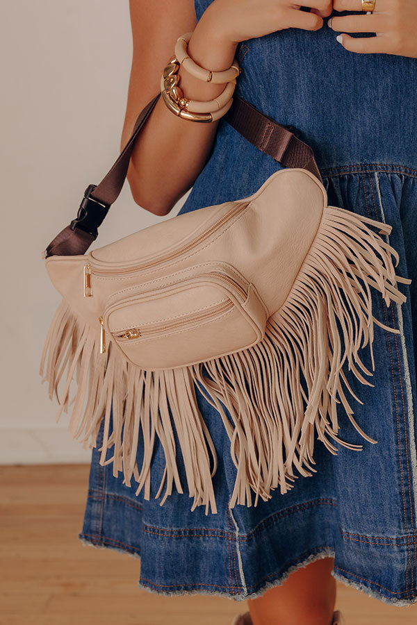 Trip Of My Life Fringe Fanny Pack In Natural