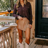 Cold Brew Babe Button Up in Windsor Wine Image - 1