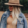 Autumn Sweetheart Knit Fedora In Khaki Image - 1