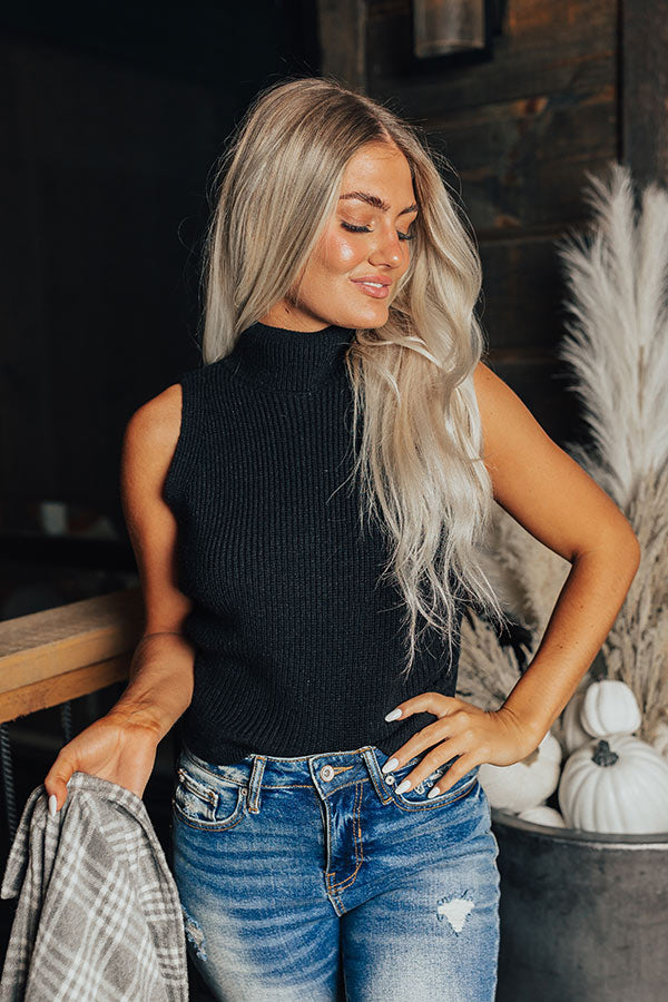 Cozy In Montauk Knit Top In Black