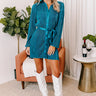 True To Form Pleated Dress In Teal Image - 1