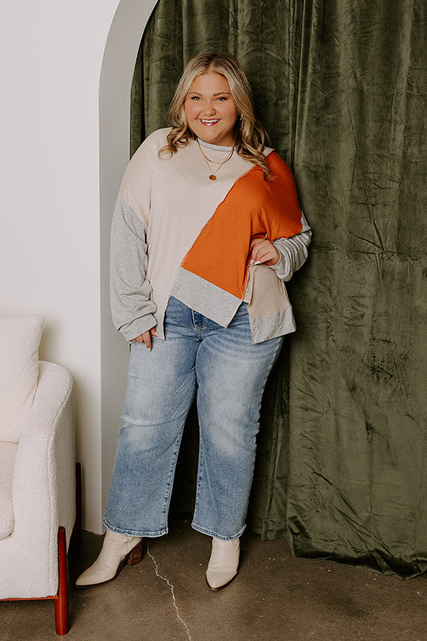 Maple Morning Colorblock Sweatshirt Curves Image - 1