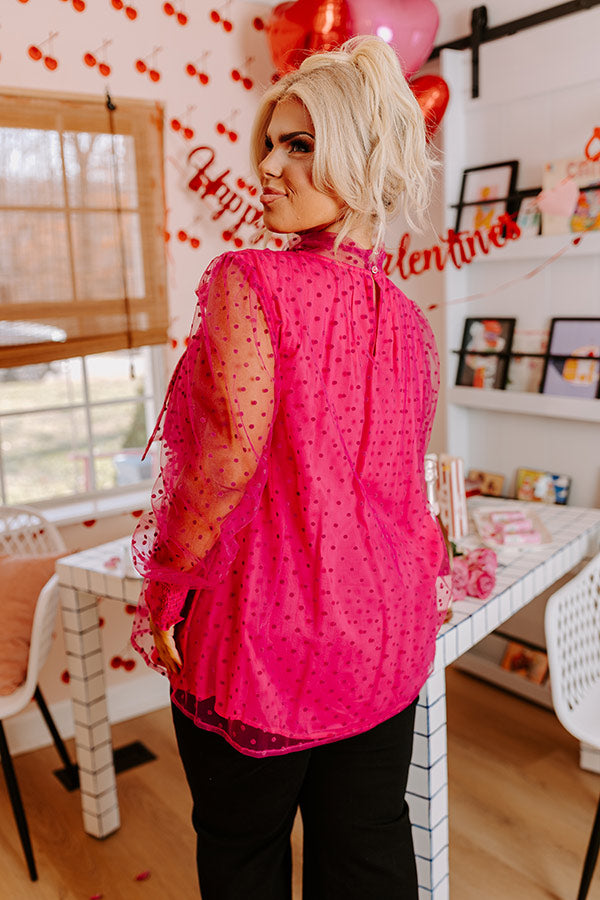 First Kiss Dreaming Shift Top In Fuchsia Curves Image - 4