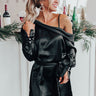 More Pinot, Please Satin Dress In Black Image - 1